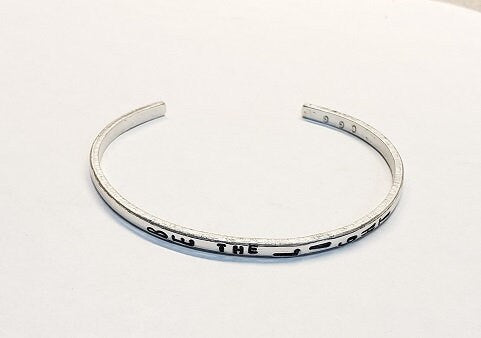 Inspirational Cuff,Custom Bracelet, Bangle bracelet gift for Mom,Hand Stamped Bracelet, Stacking Bracelet,Inspirational Message