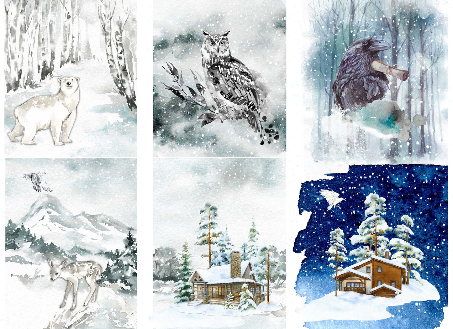 Winter Blocks | Roycycled Decoupage Paper | Roycycled Treasures