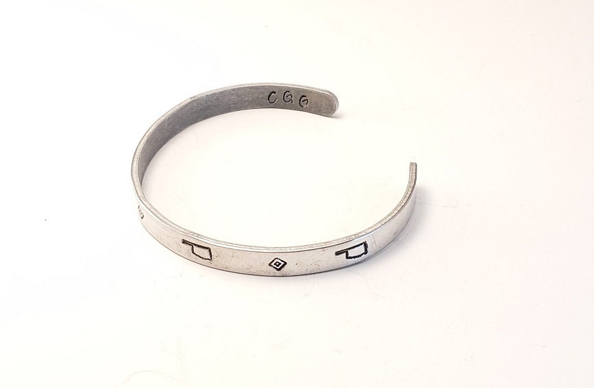 Oklahoma Jewelry, Southwestern hand stamped cuff bracelet, stamped cuff bracelet, southwestern bracelet, metal stamped bracelet
