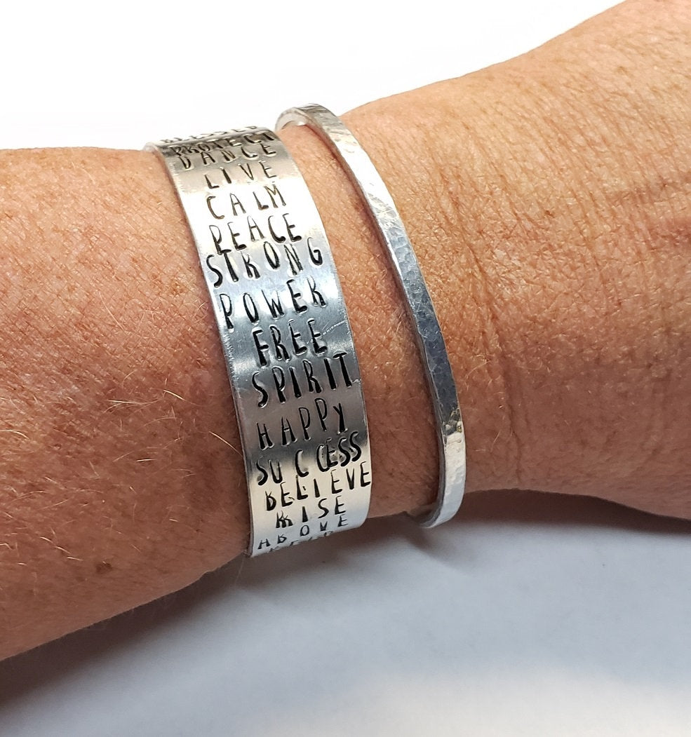 Inspirational Cuff, Bracelet for Women, Custom Cuff, Bangle bracelet gift for Mom, Handmade, Stacking Bracelet, Inspirational Words
