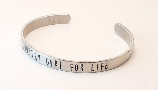 Country Girl for Life Bracelet Cuff, Hand stamped bracelets,western,western style,cowgirl,country girl,southwest,western,rodeo,nfr