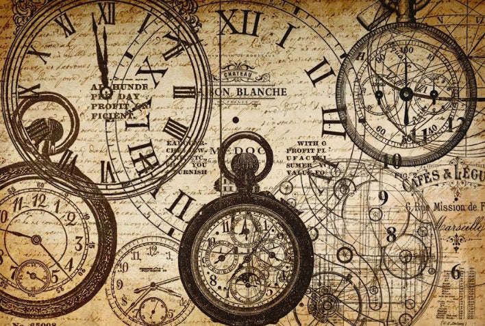 Tick Tock | Roycycled Decoupage Paper | Roycycled Treasures