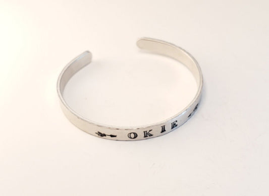 Okie Cuff Bracelet, Oklahoma Jewelry, Mother's Day Gift, Daughter's Gift, Anniversary Gift, Valentine's Gift