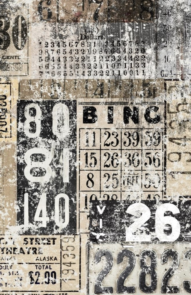Grunge Numbers | Roycycled Decoupage Paper | Roycycled Treasures