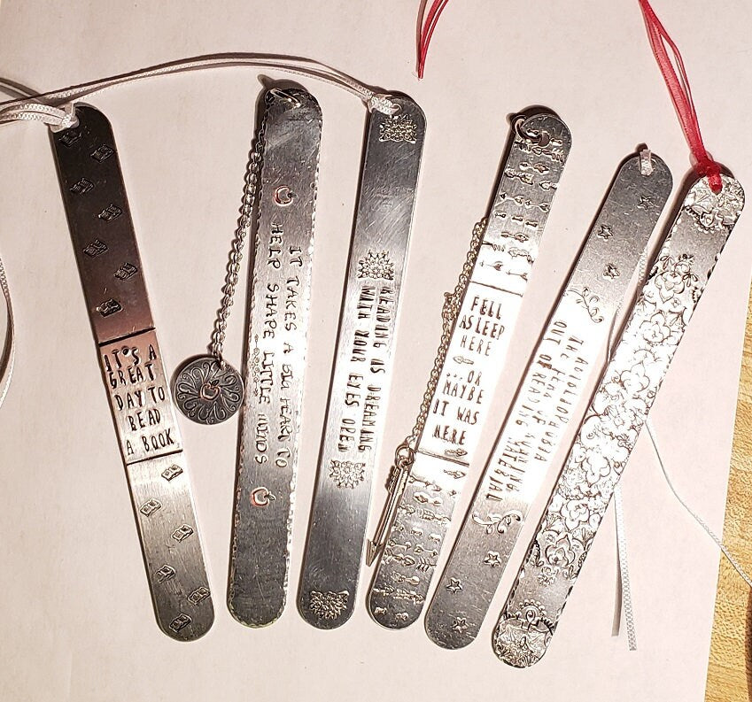 Personalized Bookmark, Metal Bookmark, Custom Bookmark, Hand stamped Bookmark, book lover gift, Aluminum bookmark, Mandala