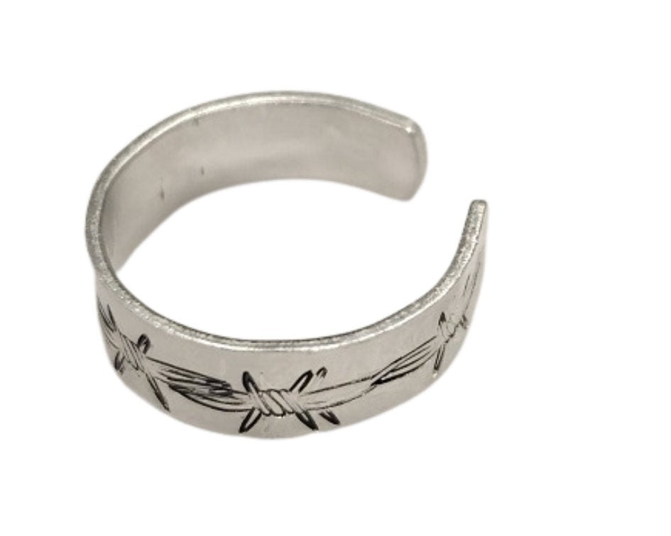 Barbed Wire ring, handmade, stamped, western, boho, cowgirl, lightweight