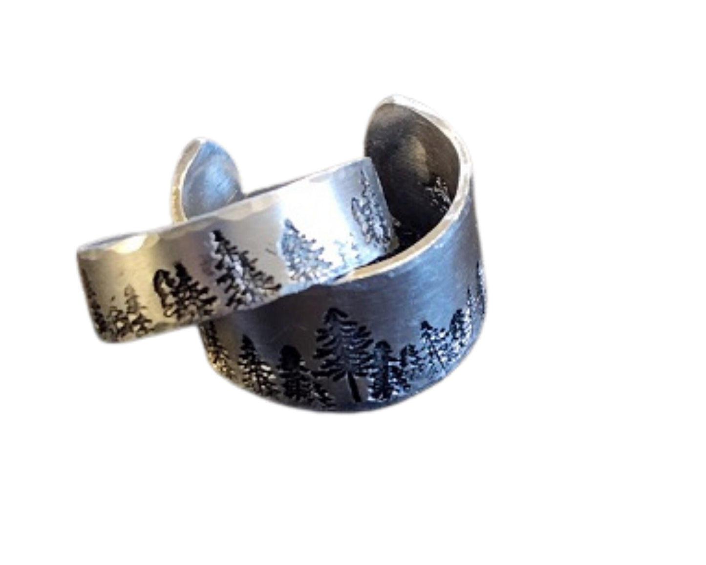 Tree Ring, Forest Ring, Rings For Men Silver, Adjustable Ring, Birthday Gift For Men, Rings for Ladies, Nature Rings, Pine Tree, Evergreen