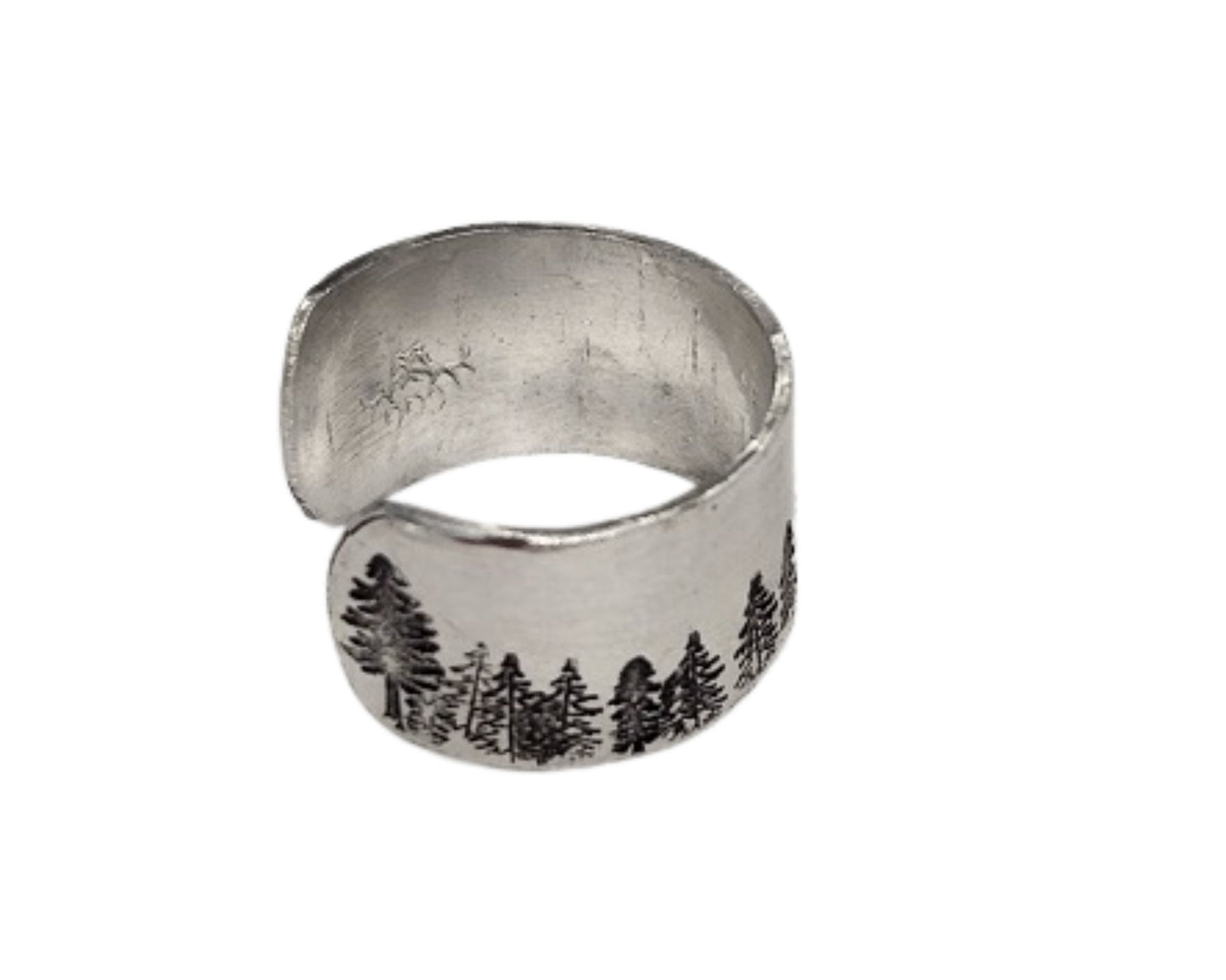 Tree Ring, Forest Ring, Rings For Men Silver, Adjustable Ring, Birthday Gift For Men, Rings for Ladies, Nature Rings, Pine Tree, Evergreen