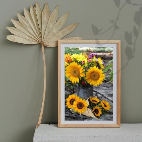 Sunflower Digital Download  sheet | Sunflower Busted Canva printout