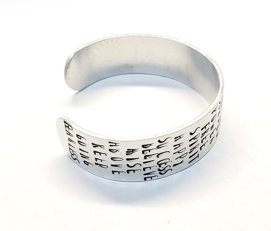 Inspirational Cuff, Bracelet for Women, Custom Cuff, Bangle bracelet gift for Mom, Handmade, Stacking Bracelet, Inspirational Words