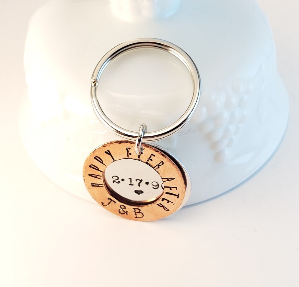 Modern Key chain,Hand Stamped, Men's key chain, Gift for man,Father's Gift, Valentine's Gift Gift for Husband, Personalized Key chain