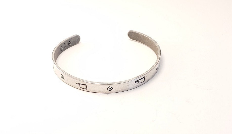 Oklahoma Jewelry, Southwestern hand stamped cuff bracelet, stamped cuff bracelet, southwestern bracelet, metal stamped bracelet