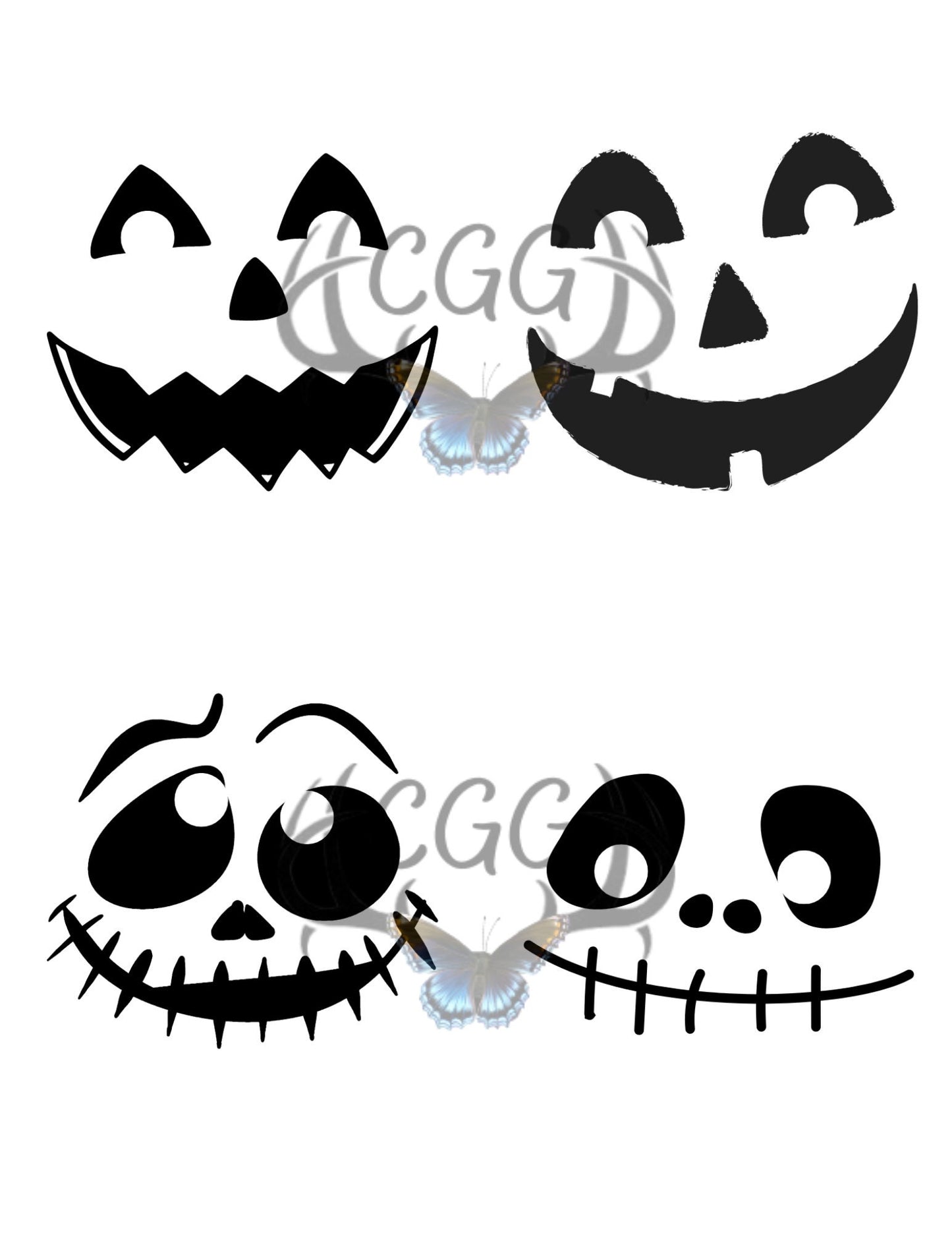 Pumpkin Faces Digital Download, Craft Printable sheet