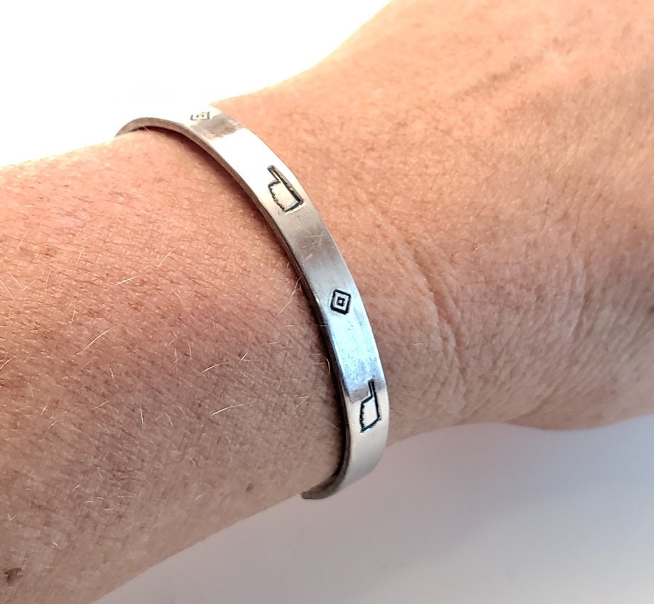 Oklahoma Jewelry, Southwestern hand stamped cuff bracelet, stamped cuff bracelet, southwestern bracelet, metal stamped bracelet