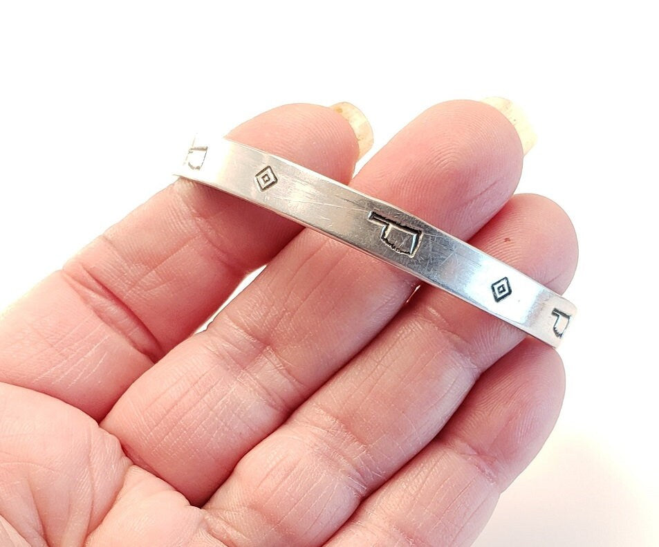 Oklahoma Jewelry, Southwestern hand stamped cuff bracelet, stamped cuff bracelet, southwestern bracelet, metal stamped bracelet