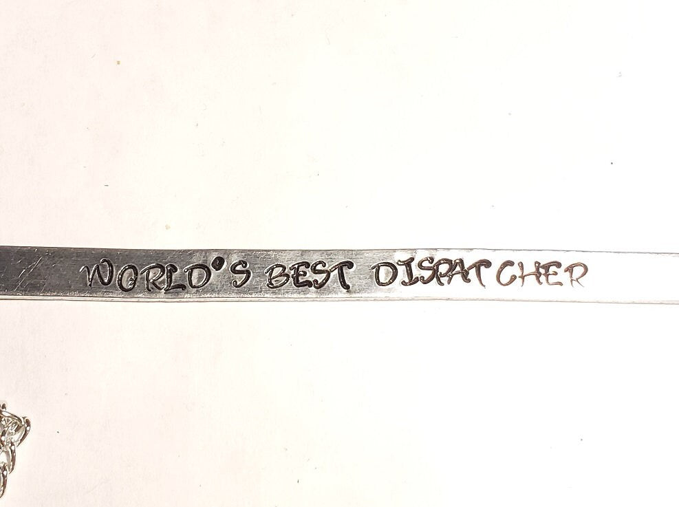 Personalized Bookmark, Metal Bookmark, Custom Bookmark, Hand stamped Bookmark, book lover gift, Aluminum bookmark, Dispatcher