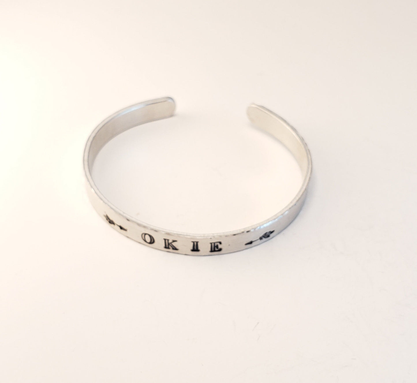 Okie Cuff Bracelet, Oklahoma Jewelry, Mother's Day Gift, Daughter's Gift, Anniversary Gift, Valentine's Gift