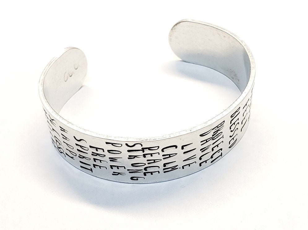 Inspirational Cuff, Bracelet for Women, Custom Cuff, Bangle bracelet gift for Mom, Handmade, Stacking Bracelet, Inspirational Words