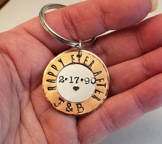 Modern Key chain,Hand Stamped, Men's key chain, Gift for man,Father's Gift, Valentine's Gift Gift for Husband, Personalized Key chain