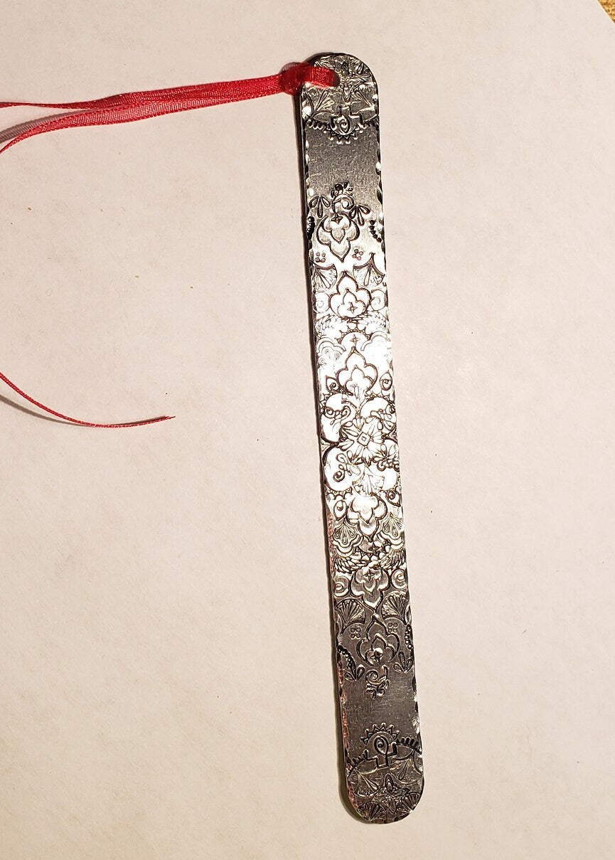 Personalized Bookmark, Metal Bookmark, Custom Bookmark, Hand stamped Bookmark, book lover gift, Aluminum bookmark, Mandala