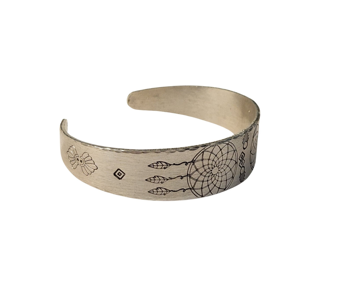 Dream Catcher Cuff, Bracelet for Women, Custom Cuff, Bangle bracelet gift for Mom, Handmade, Stacking Bracelet, Feathers