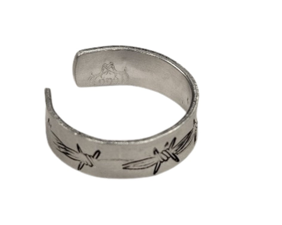 Barbed Wire ring, handmade, stamped, western, boho, cowgirl, lightweight