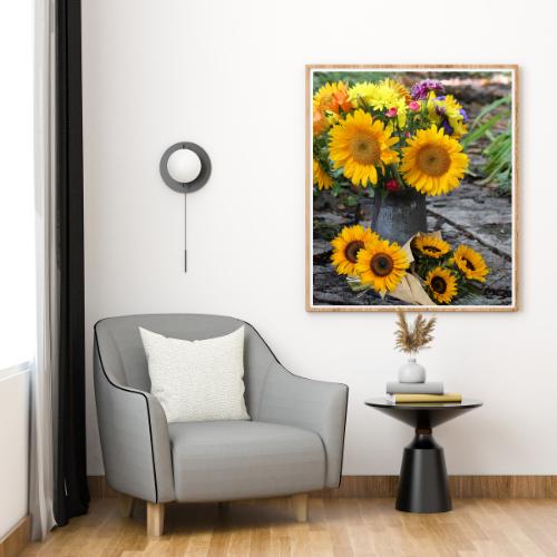 Sunflower Digital Download  sheet | Sunflower Busted Canva printout