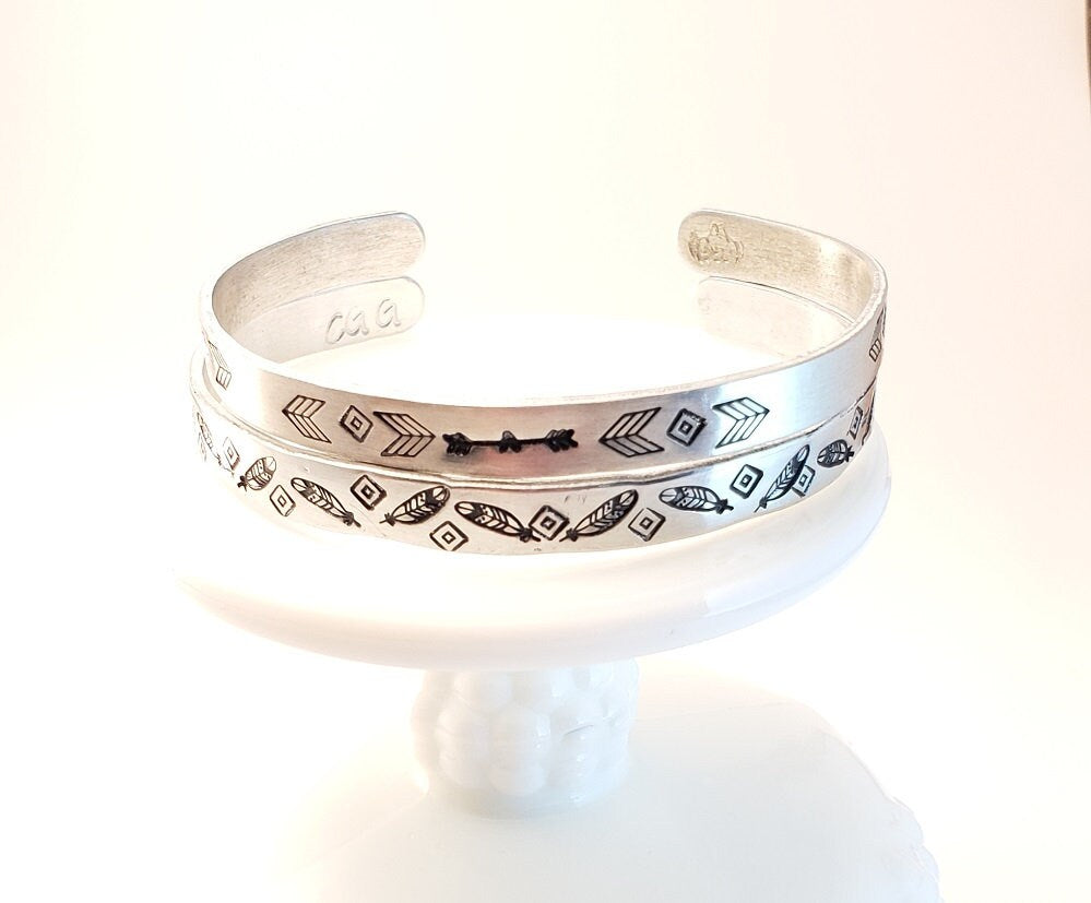 Feather Cuff Bracelet, Feather Jewelry, Mother's Day Gift, Daughter's Gift, Anniversary Gift, Valentine's Gift, Western Style Jewelry