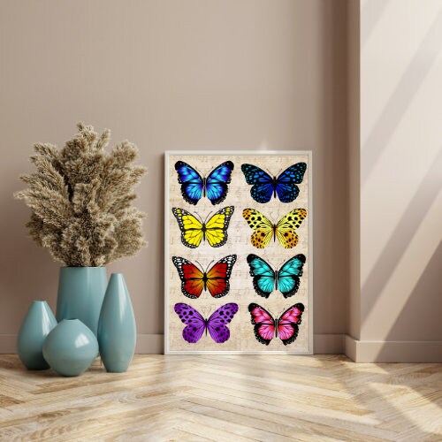 Butterfly Digital Download  sheet vintage Music Note