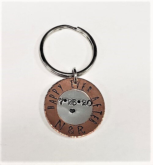Modern Key chain,Hand Stamped, Men's key chain, Gift for man,Father's Gift, Valentine's Gift Gift for Husband, Personalized Key chain