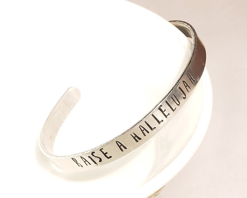 Raise A Hallelujah Cuff Bracelet, Cuff Bracelet, Mother's Day Gift, Religious Cuff, Anniversary Gift, Valentine's Gift