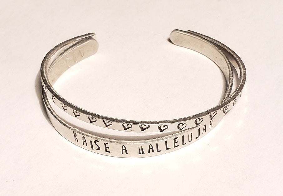 Raise A Hallelujah Cuff Bracelet, Cuff Bracelet, Mother's Day Gift, Religious Cuff, Anniversary Gift, Valentine's Gift