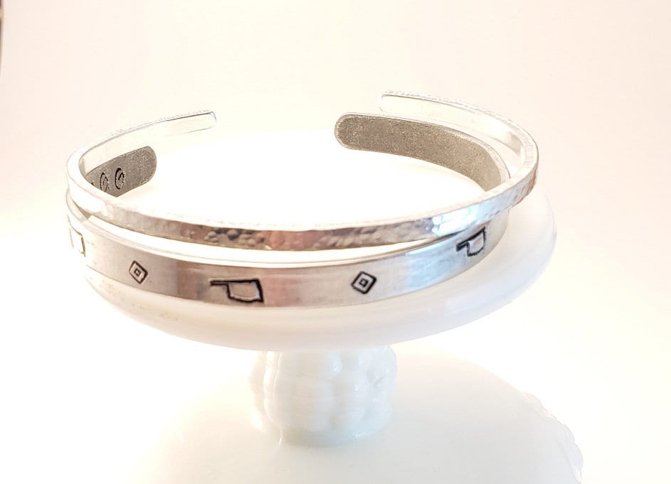 Oklahoma Jewelry, Southwestern hand stamped cuff bracelet, stamped cuff bracelet, southwestern bracelet, metal stamped bracelet