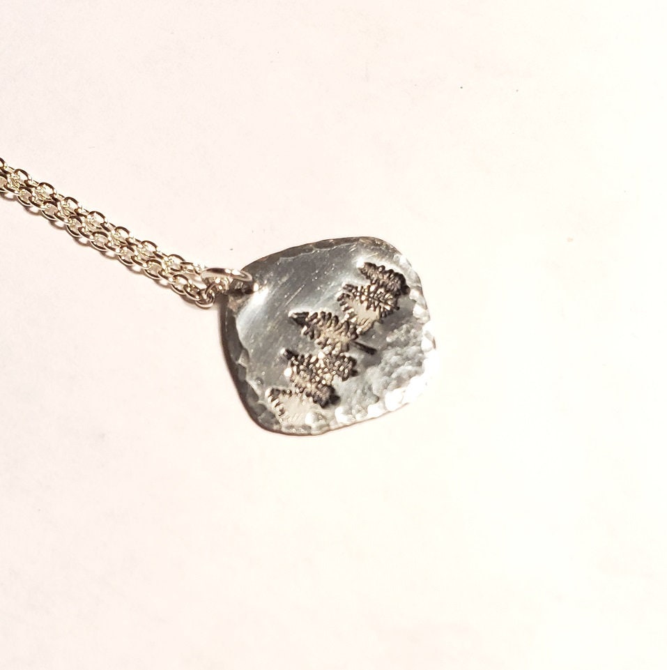Forest Necklace, Nature Lover Necklace, Hand Stamped Necklace, Hiker/Camper Jewelry, Inner Peace, Strength