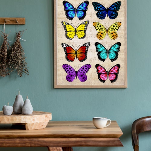Butterfly Digital Download  sheet vintage Music Note