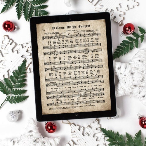 Vintage Printable Music Sheets, Digital Download, Primitive Music Designs