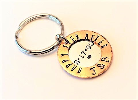 Modern Key chain,Hand Stamped, Men's key chain, Gift for man,Father's Gift, Valentine's Gift Gift for Husband, Personalized Key chain