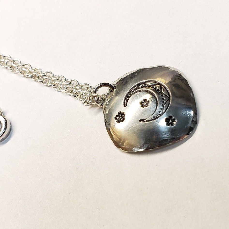 Moon & Stars, Geometric Necklace, Statement Necklace, Minimalist Necklace, Boho Necklace, Gift for Her, Gift for Mom, celestite jewelry