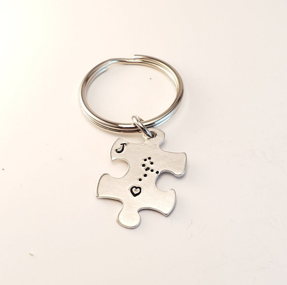 Puzzle Piece Key Chains, Customized Key Chains, Couple Key Chains, Long Distance Relationship, Personalized Key Chains, Anniversary Gift