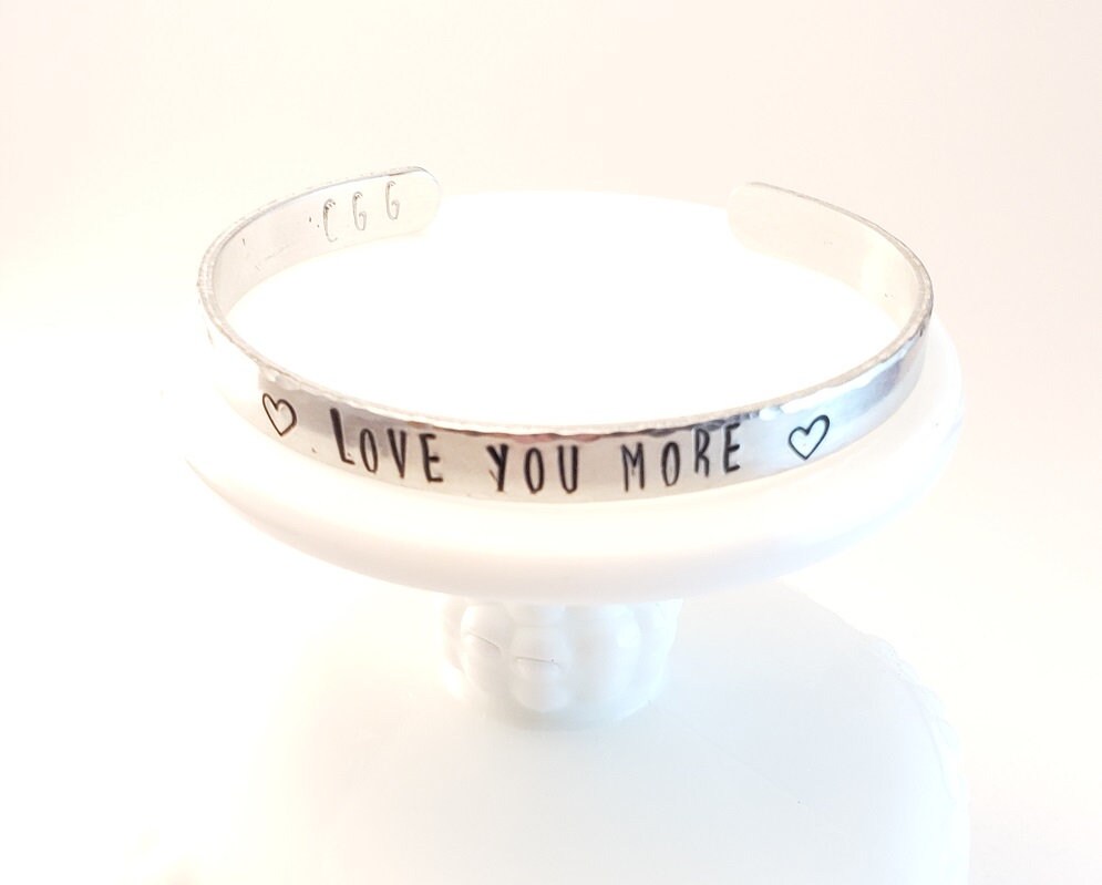 Love You More Cuff Bracelet, Love you More Jewelry, Mother's Day Gift, Daughter's Gift, Anniversary Gift, Valentine's Gift