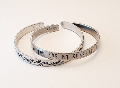 You Are My Sunshine Cuff Bracelet, You Are My Sunshine Jewelry, Mother's Day Gift, Daughter's Gift, Anniversary Gift, Valentine's Gift