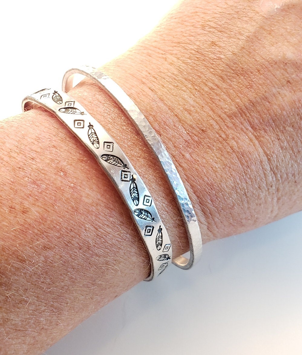 Feather Cuff Bracelet, Feather Jewelry, Mother's Day Gift, Daughter's Gift, Anniversary Gift, Valentine's Gift, Western Style Jewelry