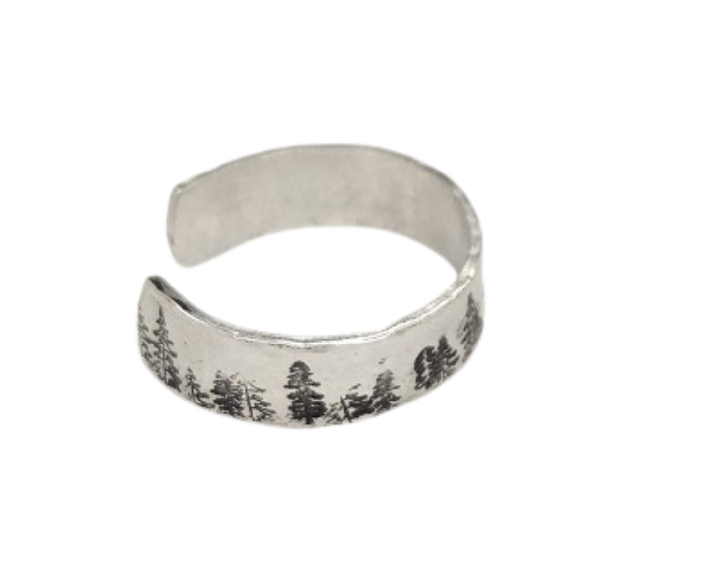Tree Ring, Forest Ring, Rings For Men Silver, Adjustable Ring, Birthday Gift For Men, Rings for Ladies, Nature Rings, Pine Tree, Evergreen