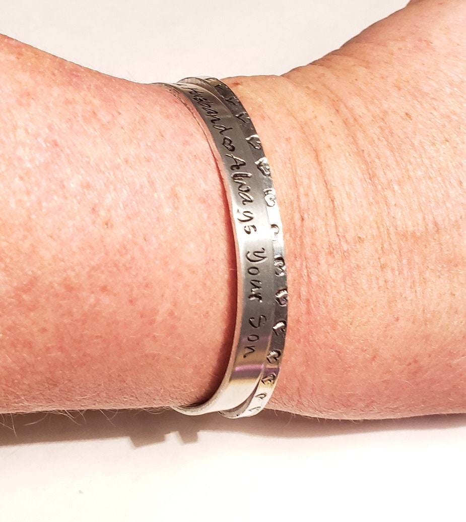 Wedding Gift from son, Mother Gift from Son, Mom of Boys, Mother Bracelet, Bangle Bracelet, Gift for Mom, Wedding Party Gift