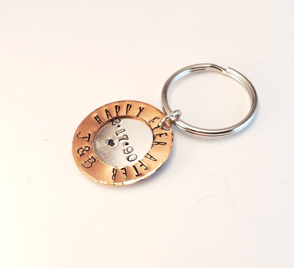 Modern Key chain,Hand Stamped, Men's key chain, Gift for man,Father's Gift, Valentine's Gift Gift for Husband, Personalized Key chain