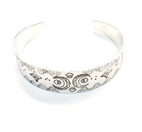 Sun Moon Stars Bracelet Cuff, Hand Stamped Sun Moon Star Jewelry, Game of Thrones, Celestial Jewelry, Cosmic, Galaxy, Moon Child