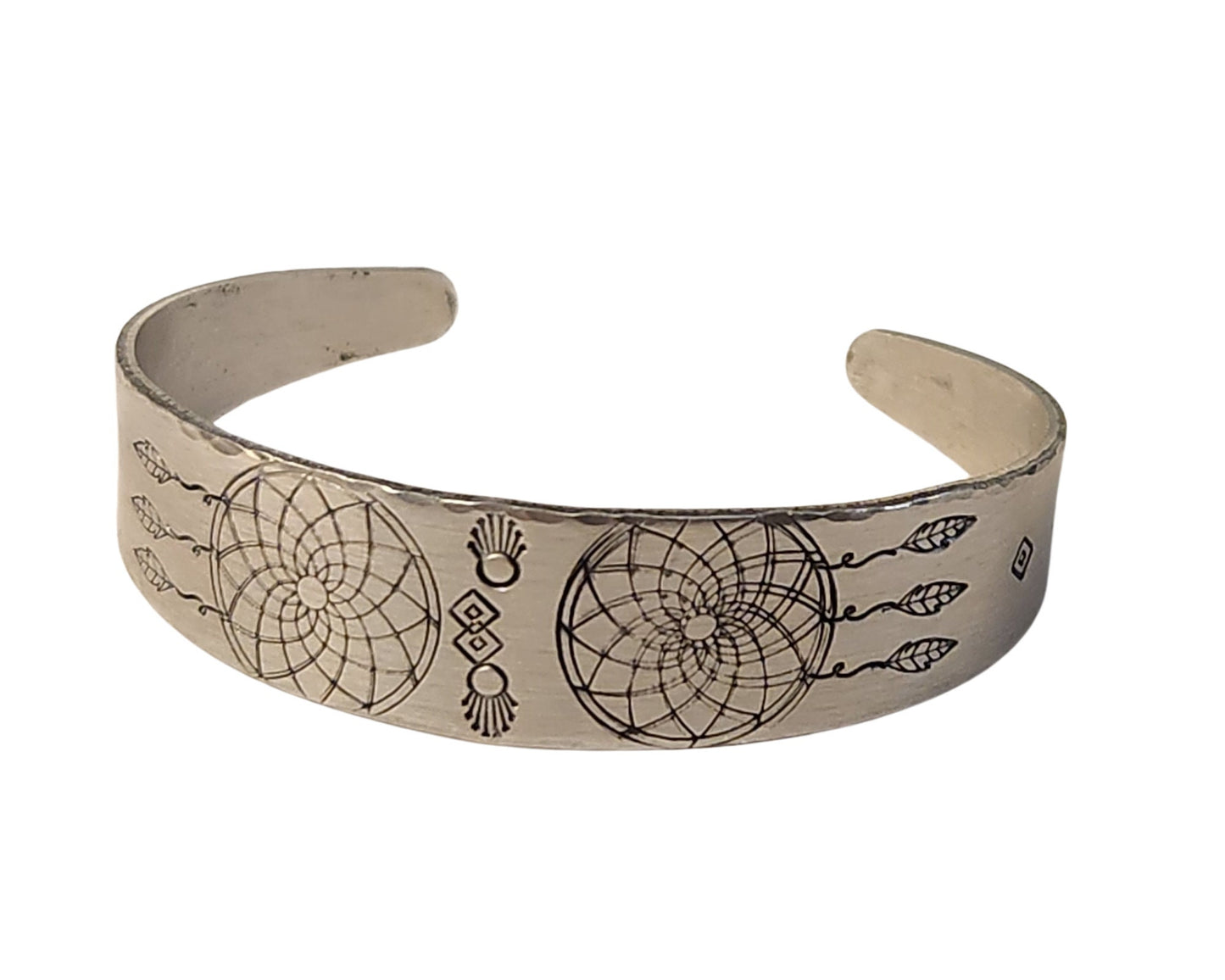 Dream Catcher Cuff, Bracelet for Women, Custom Cuff, Bangle bracelet gift for Mom, Handmade, Stacking Bracelet, Feathers