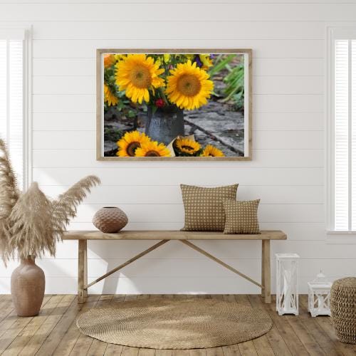 Sunflower Digital Download  sheet | Sunflower Busted Canva printout