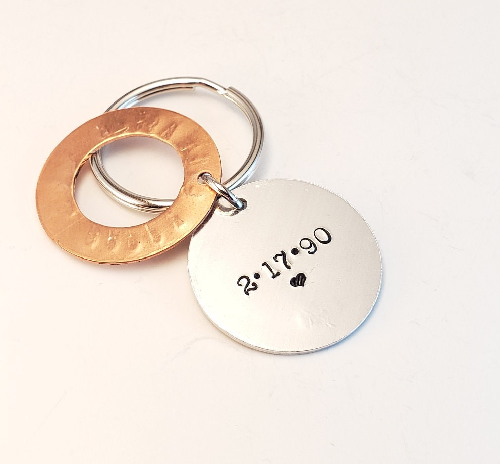 Modern Key chain,Hand Stamped, Men's key chain, Gift for man,Father's Gift, Valentine's Gift Gift for Husband, Personalized Key chain