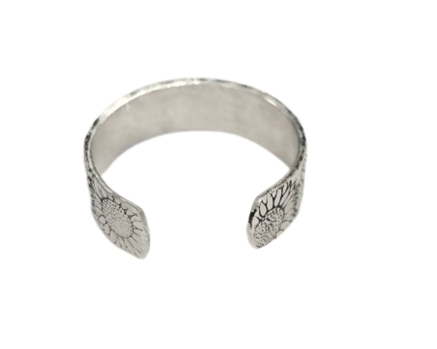 Sunflower ring, handmade, stamped, western, boho, floral, cowgirl, lightweight
